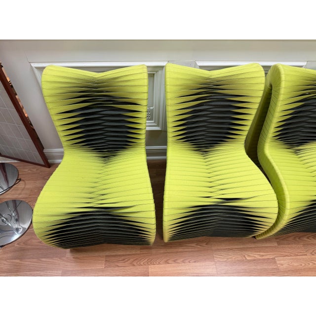 Late 20th Century Late 20th Century Set of 4 Contemporary Lime Green Seat Belt Dining Chairs by Phillips Collection For Sale - Image 5 of 10