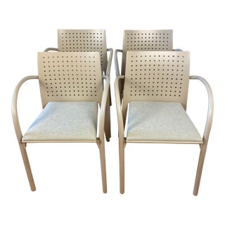 Set of 4 Parisian Cafe Dining Chairs by Thonet, French Mid Century Armchairs For Sale