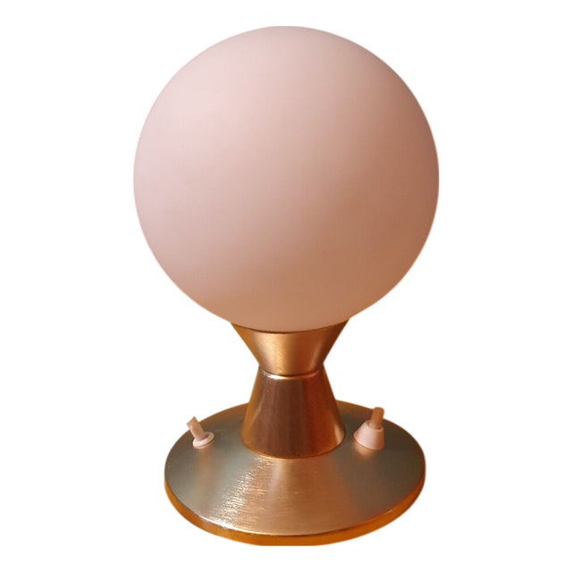 Vintage Opal Glass Table Lamp, 1960s-1970s For Sale