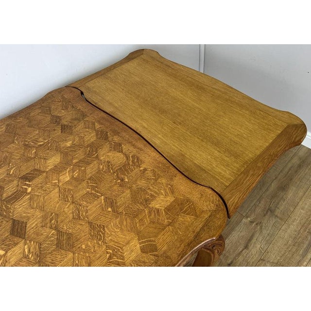 French Louis XVI Extendable Dining Table in Carved Oak For Sale - Image 13 of 15