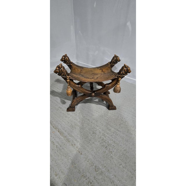 Walnut X Framed Stool, 1880s For Sale - Image 13 of 16