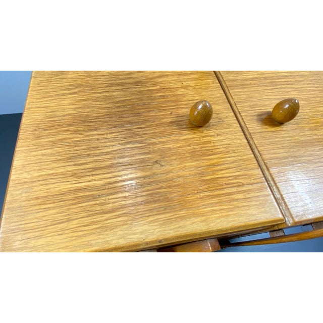 Brown Vintage Rustic Cantilever Sewing Box Retro Boho Old Desktop Sewing Box Old Cantilever Sewing Storage Old Sewing Storage Old Sewing Box. For Sale - Image 8 of 11