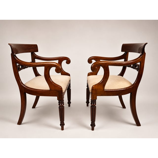 English Regency Mahogany Armchairs, England, 1840s, Set of 2 For Sale - Image 3 of 10