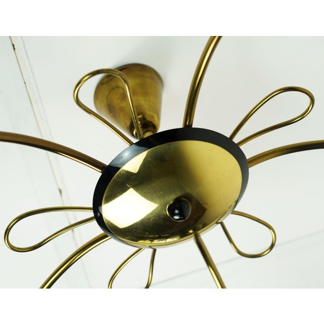 Mid-Century Sputnik Spider Ceiling Lamp in Brass, Metal and Plastic, 1950s For Sale - Image 11 of 14