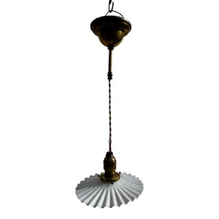 Vintage Pinwheel Shade With Vintage Knob and Tube Hubbell Socket For Sale