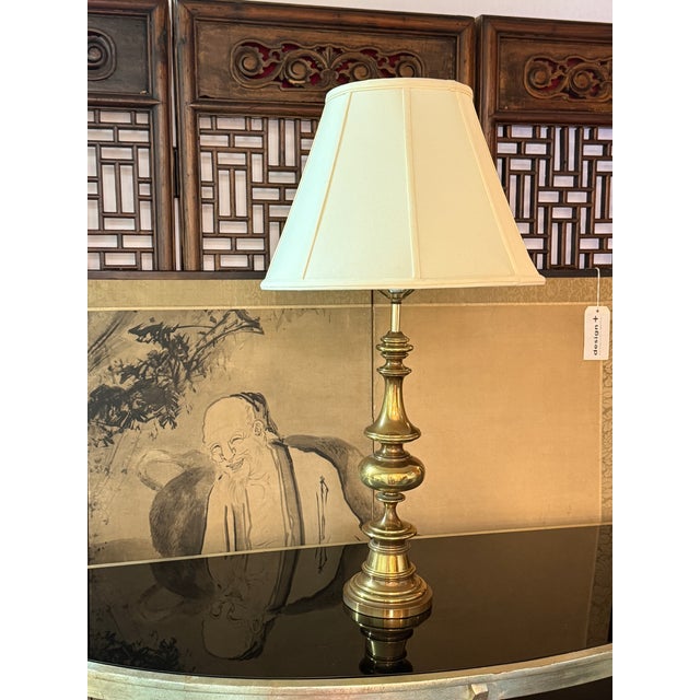 Late 20th Century Vintage Brass Table Lamp For Sale - Image 5 of 12