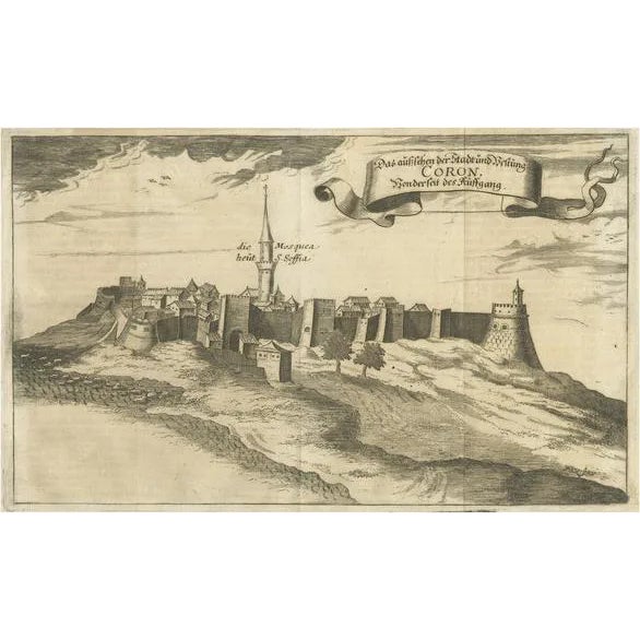 Boethius, Koroni Or Corone, Greece, 1688, Print For Sale