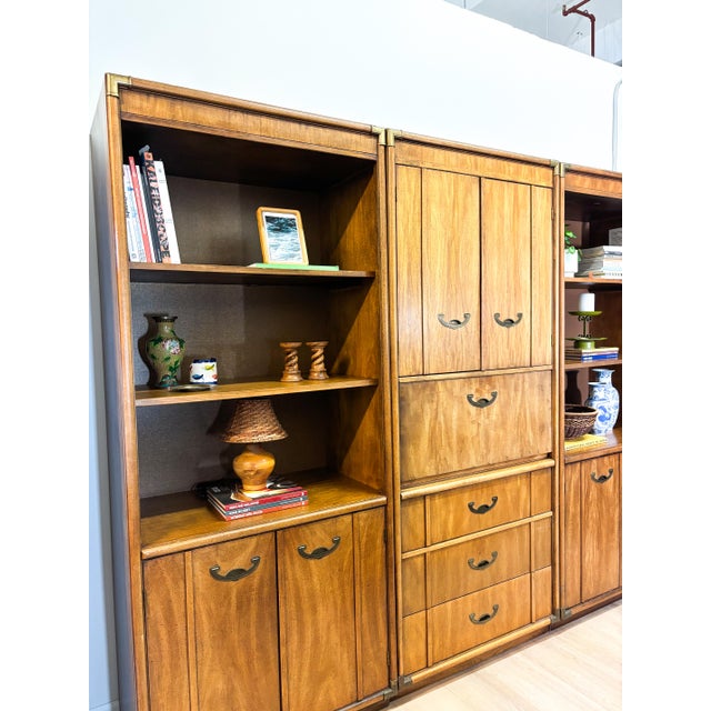 Brown Vintage Mid Century Modern Wall Unit For Sale - Image 8 of 14