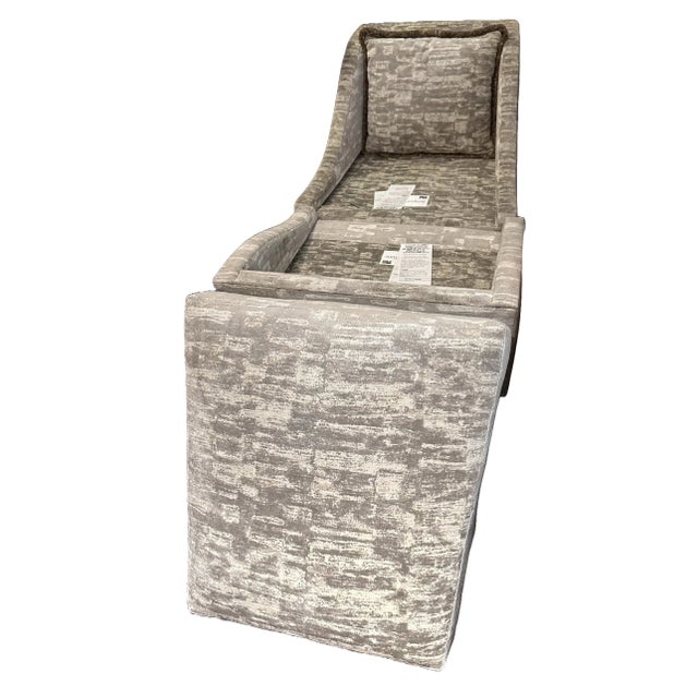 Wood Kravet Camden Lounge Chair and Ottoman Set - Custom For Sale - Image 7 of 12