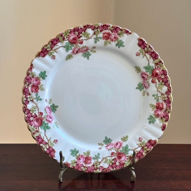 Shabby Chic Vintage English Bone China Decorative Dessert Plate For Sale - Image 3 of 12