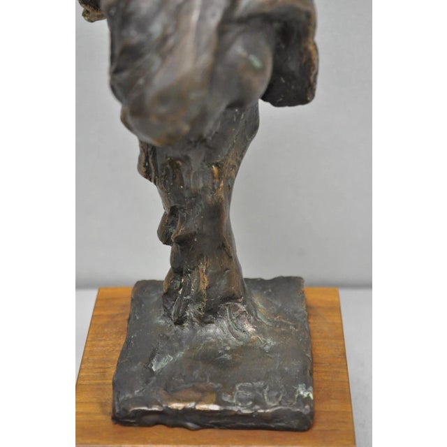 Mid 20th Century Vintage Elbert Weinberg "Scroll" Bronze Brutalist Abstract Sculpture Figure For Sale - Image 5 of 15