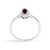 10K White Gold 5X3MM Oval Red Garnet and Diamond Accent Halo Ring (I-J Color, I1-I2 Clarity) - Ring Size 5 For Sale In New York - Image 6 of 7