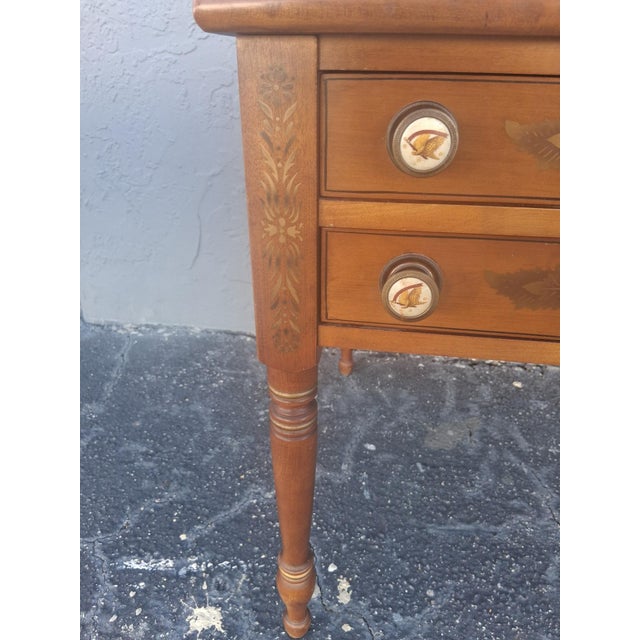1950's Traditional Style 2 Drawer End Tables/ Nightstands by Lambert Hitchcock a - Pair For Sale - Image 12 of 12