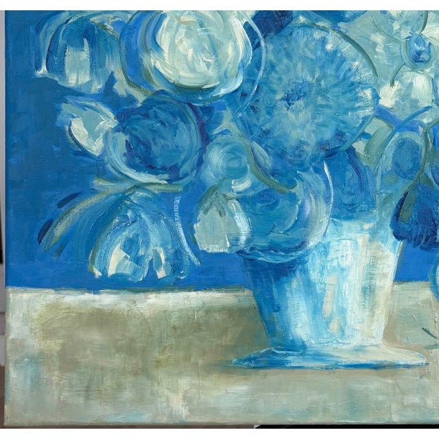 2020s “A Bouquet of Blue” Oil on Linen by Nancy M. Vignola For Sale - Image 5 of 7