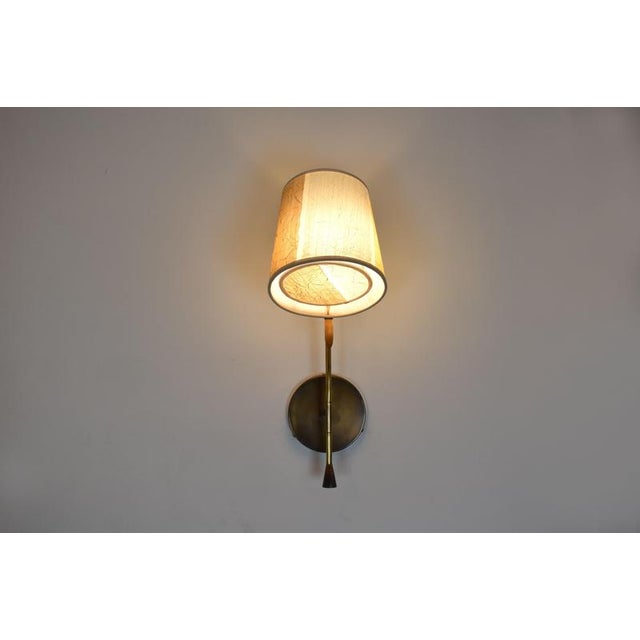 Metal Ancora Se Wall Lamp in Polished Brass and Silk Fabric by Jonathan Amar Studio For Sale - Image 7 of 10