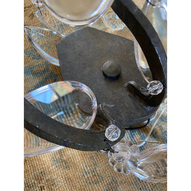 Black Dennis & Leen Lead Crystal 3-Arm Sconce Black, 2010s For Sale - Image 8 of 12