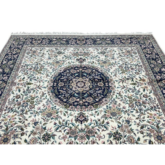 Persian Persian Tabriz Square Wool Rug 8’ X 8’ For Sale - Image 3 of 6