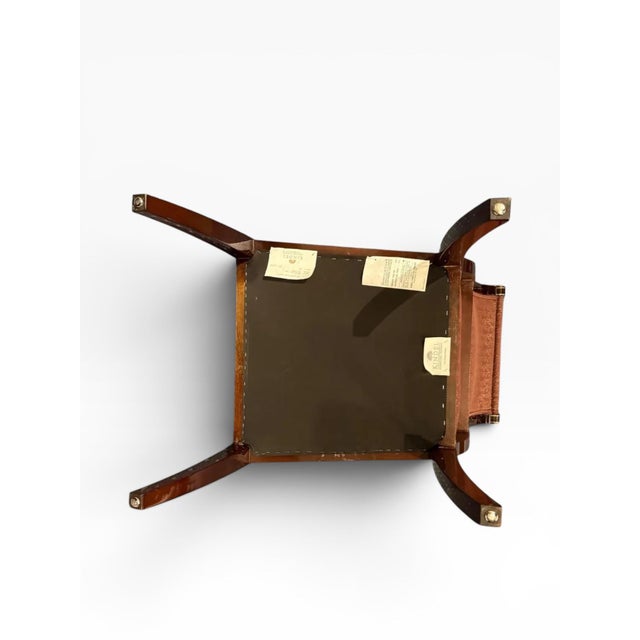 Kindel Mahogany Sleigh Back Side Chair With Hand-Painted Gold Accents For Sale - Image 11 of 12