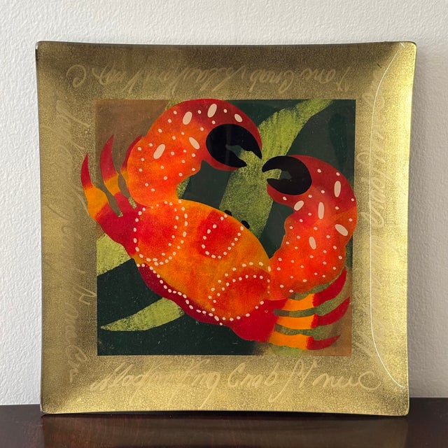 Late 20th Century Art Glass Plate W/ Crab Motif For Sale - Image 9 of 9