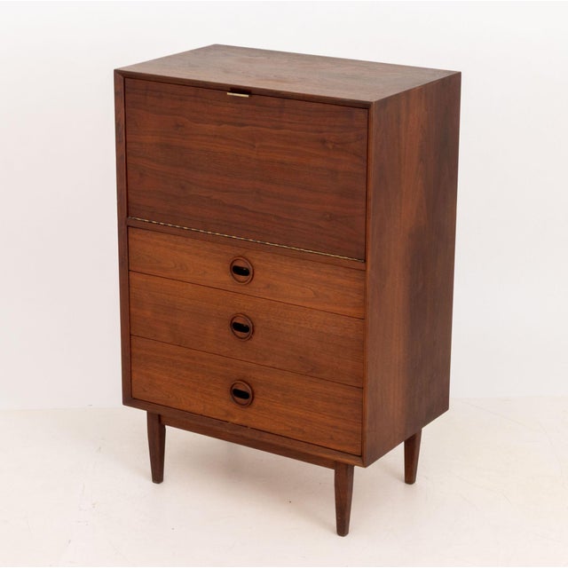 Modern Fall-Front Walnut Secretary For Sale In New York - Image 6 of 11