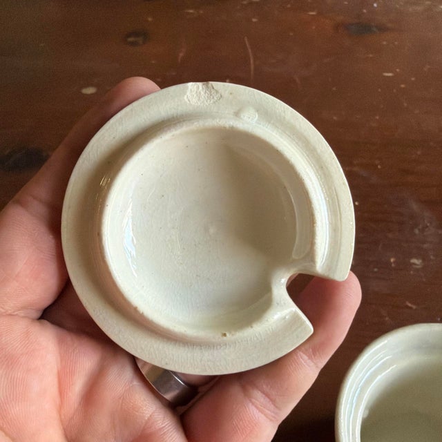 White Antique Early 19th C. English Pearlware Fluted Lidded Mustard Pot C. 1800 For Sale - Image 8 of 18