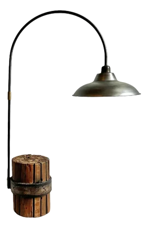 Industrial Iron & Salvaged Wood Table Lamp