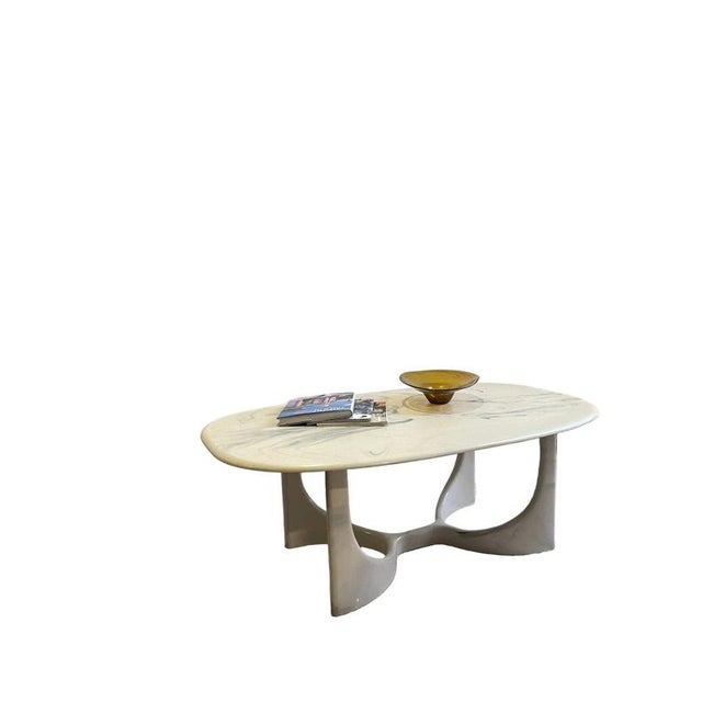 Vintage Danish Modern Marmorino Coffee Table with Sculptural Base, 1991 For Sale - Image 15 of 15