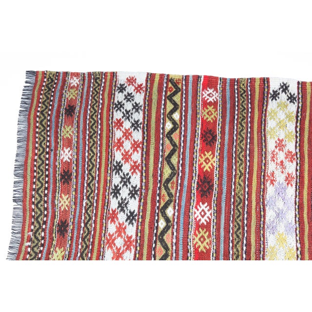 Vintage Stripe Design Kilim Rug -4' 3'' X 6' 11'' For Sale - Image 9 of 13