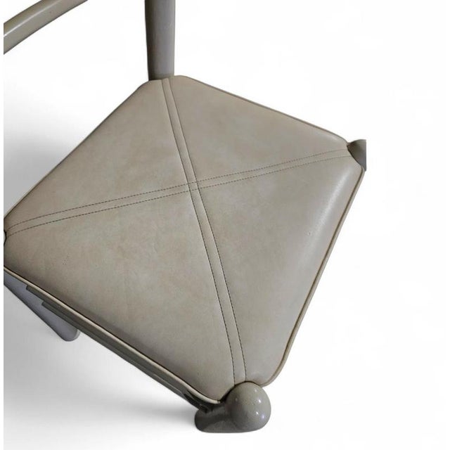 Gray Dining Chairs in Light Grey Wood with Leather Seats, Germany, 1970s, Set of 5 For Sale - Image 8 of 18