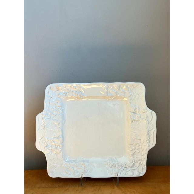 Vintage Italian Embossed Ceramic Tray For Sale In West Palm - Image 6 of 13