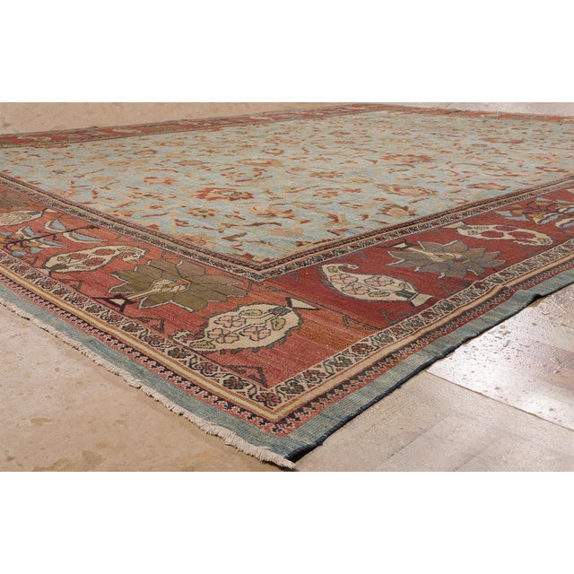 Sky Blue Late 19th Century Persian Sultanabad Rug, 15'05 X 20'00 For Sale - Image 8 of 10