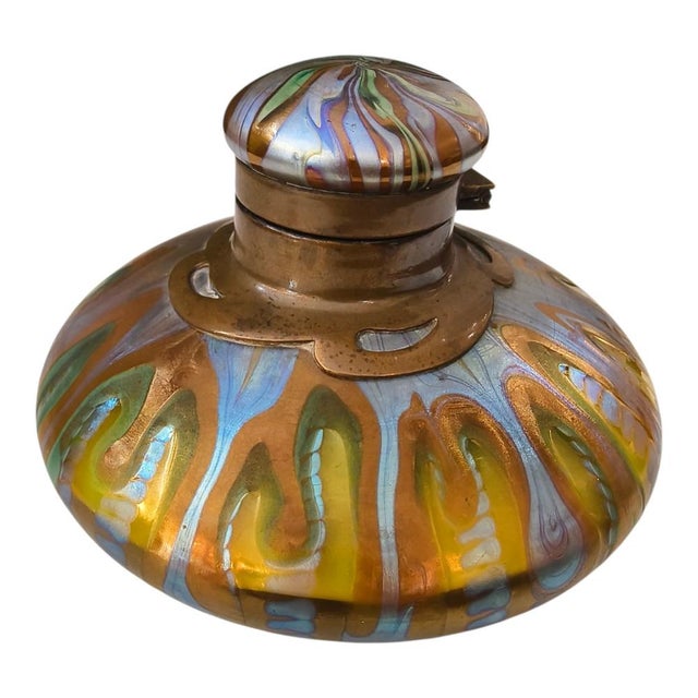 1900 - 1909 Antique Widow Inkwell from Loetz, 1900 For Sale - Image 5 of 7