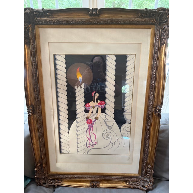 1980s 1980s Erté "La Traviata" Signed & Numbered Limited Edition Serigraph in Ornate Gilt Frame For Sale - Image 5 of 9