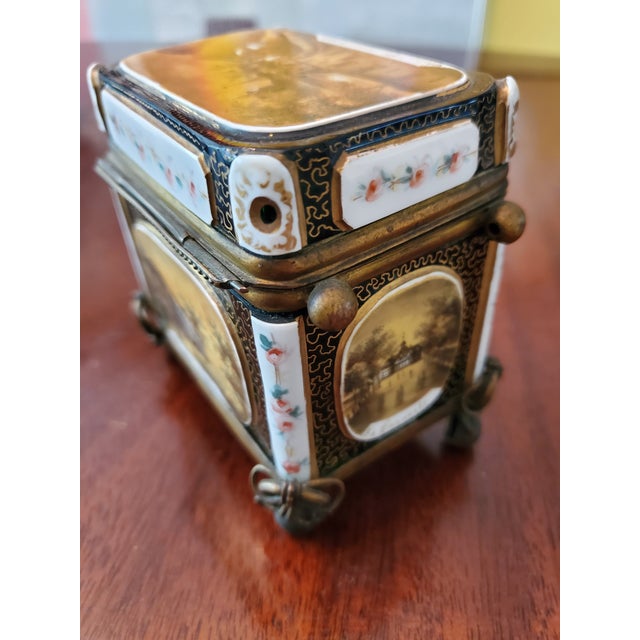 Italian Mid 19th Century Antique Moser Bohemian Glass Overlay Jewel Box Casket For Sale - Image 3 of 8