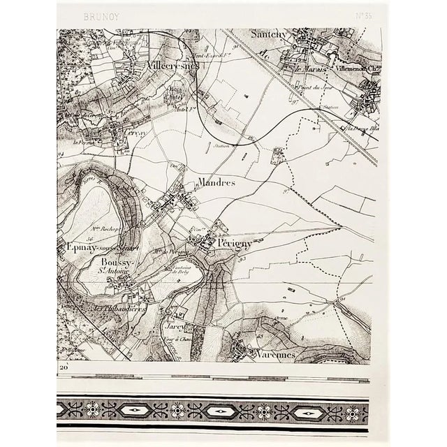 French Antique 1800s French Map Ile De France For Sale - Image 3 of 5