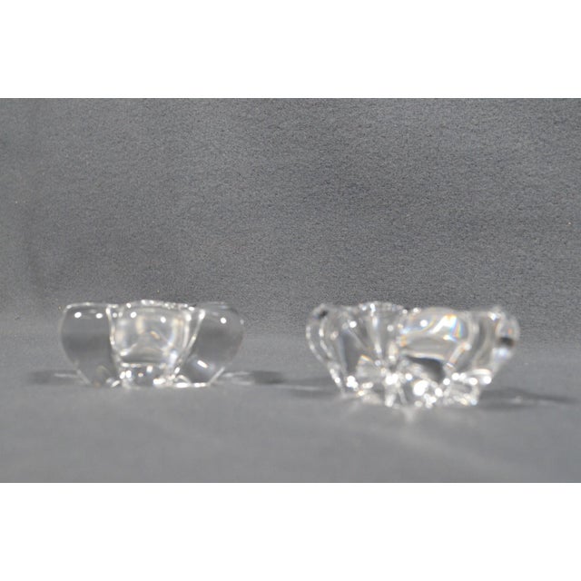 1980s Late 20th Century Daum, France - Pair of Signed Daum Crystal Salt Cellars For Sale - Image 5 of 12