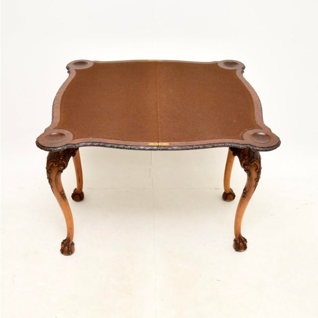 Card Table in Burr Walnut, 1900s For Sale - Image 4 of 11