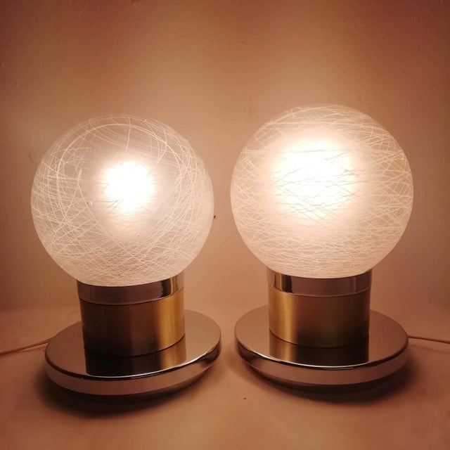Table Lamps, Italy, 1970s, Set of 2, in Very Good conditions. Designed 1970 to 1979 European Plug (up to 250V).The wiring...