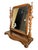 Vintage Vanity Mirror - Antique Wooden Dresser Tabletop Tilting Tilt Mirror - Chippy Rustic Painted Wood Mirror For Sale - Image 9 of 9
