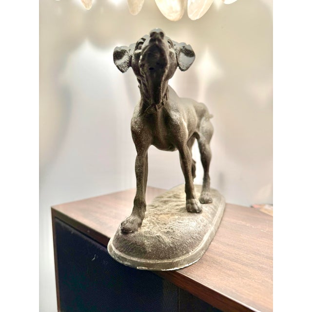 Early 20th Century Early 20th Century Cast Metal Dog Statue For Sale - Image 5 of 10