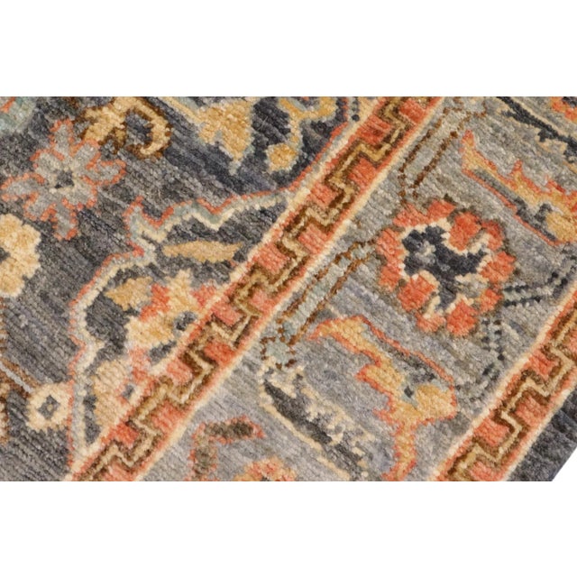 1990s Bohemian Heriz Ziegler Gray Rust Hand-Knotted Rug - 4'0'' X 5'9'' For Sale - Image 5 of 8