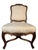 Late 19th Century Louis XV Carved Walnut Side Chair, Cream Damask For Sale - Image 9 of 14
