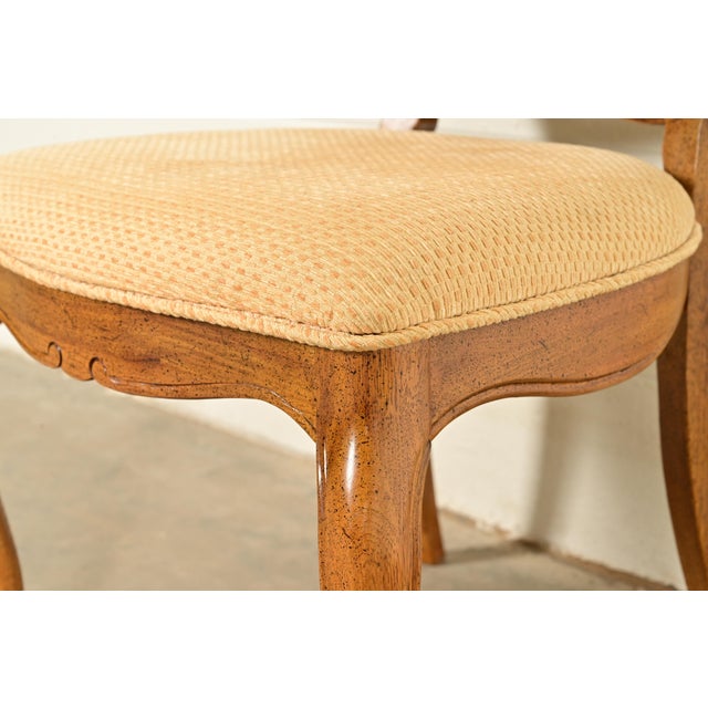 Brown Thomasville French Provincial Louis XV Carved Walnut and Cane Back Dining Chairs, Set of Six For Sale - Image 8 of 13