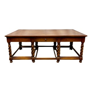 Vintage Theodore Alexander Tuscan Style Leather Top Nesting Coffee Table - Set of 3 For Sale