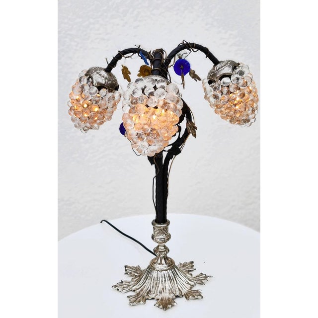 Vintage Murano Glass Grape Table Lamp, 1975 For Sale - Image 15 of 17