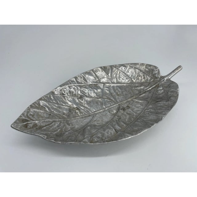 Metal Vintage Virginia MetalCrafters Coconut Leaf Tray For Sale - Image 7 of 7
