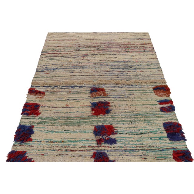 Traditional Vintage Moroccan Rug With Colorful Striae and Square Patterns, From Rug & Kilim For Sale - Image 3 of 7