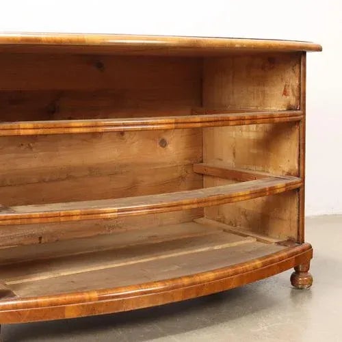 Brown Antique Demi Lune Chest of Drawers in Walnut For Sale - Image 8 of 13