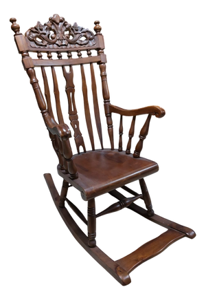 Vintage Walnut Rocking Chair, 1940s