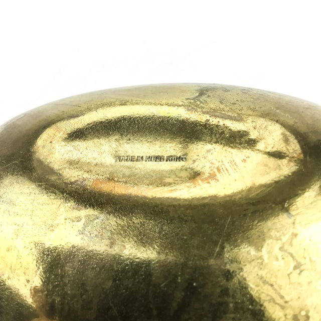 Brass Hinged Lidded Egg Shaped Trinket Box Bamboo Carving Detail For Sale - Image 9 of 9